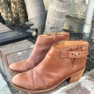 madewell brown leather booties
